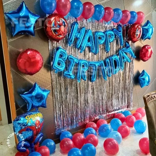 Spiderman Birthday Decoration at Home FESTOP